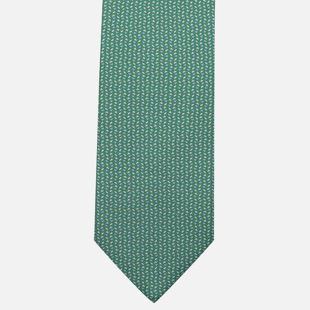 3-Fold Silk Tie, Micro Pattern, Green - JA061851_4