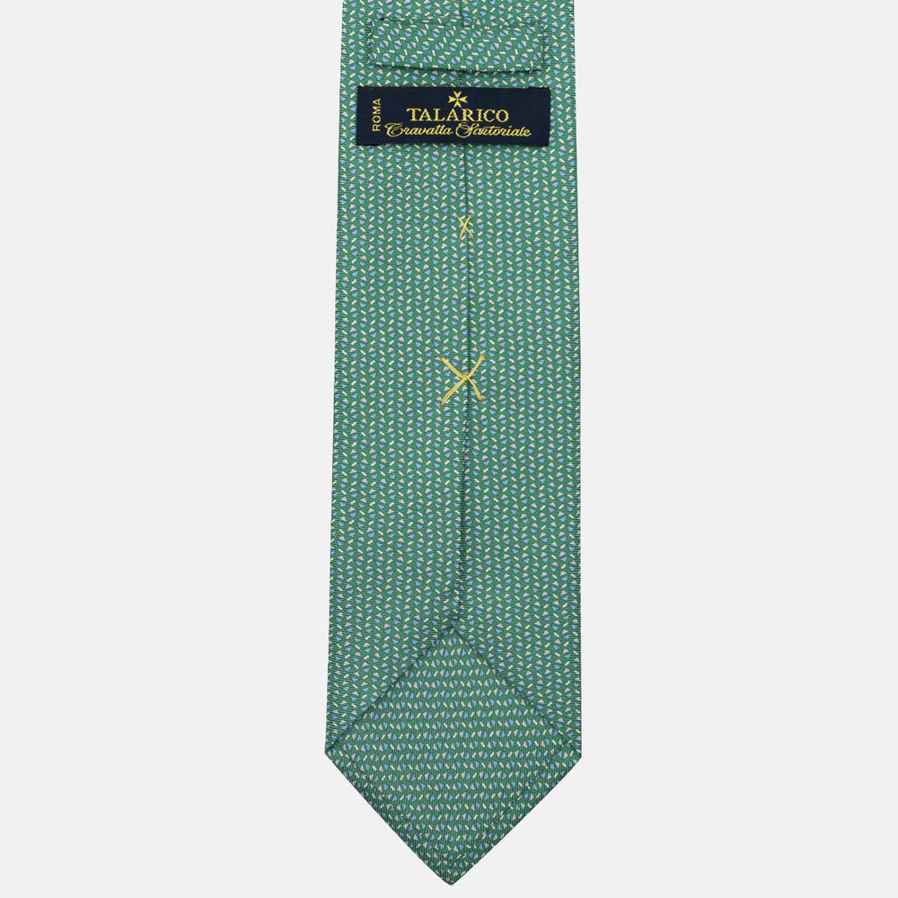 3-Fold Silk Tie, Micro Pattern, Green - JA061851_4
