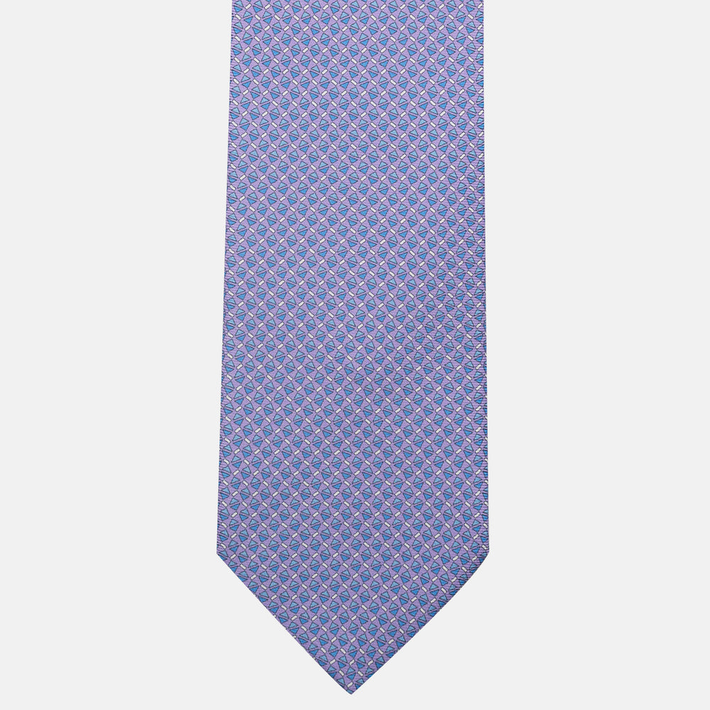 3-Fold Silk Tie, Micro Pattern, Lilac - JA061851_5