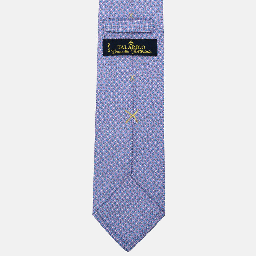 3-Fold Silk Tie, Micro Pattern, Lilac - JA061851_5