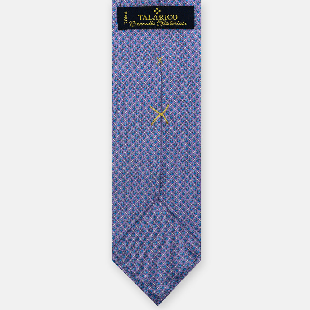 3-Fold Silk Tie, Micro Pattern, Lilac - JA061851_5 T