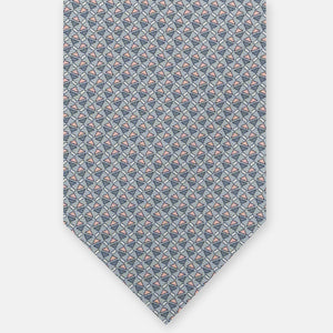 3-Fold Silk Tie, Micro Pattern, Grey Pink - JA061851_6 T