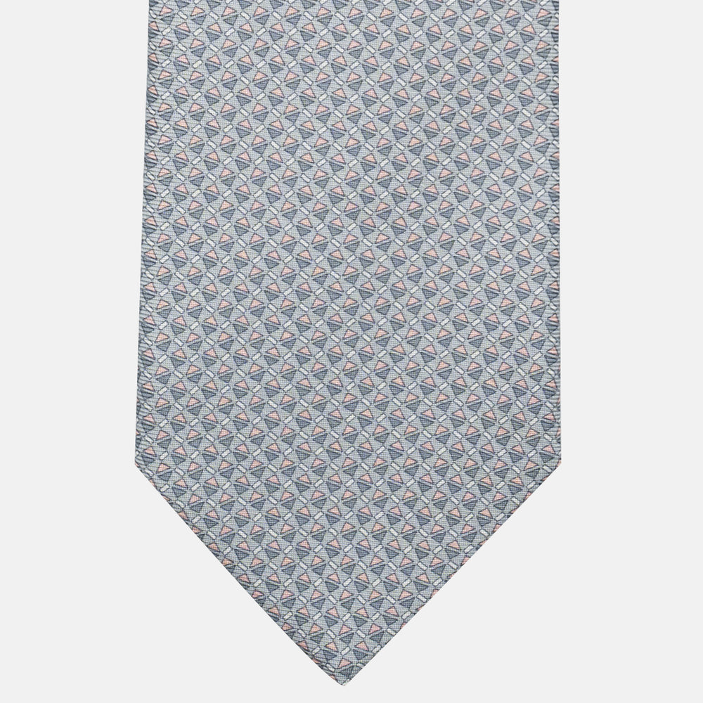 3-Fold Silk Tie, Micro Pattern, Grey - JA061851_6