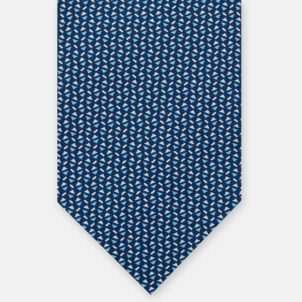 3-fold Silk Tie, Micro Pattern, Light Blue - JA061851_7 T