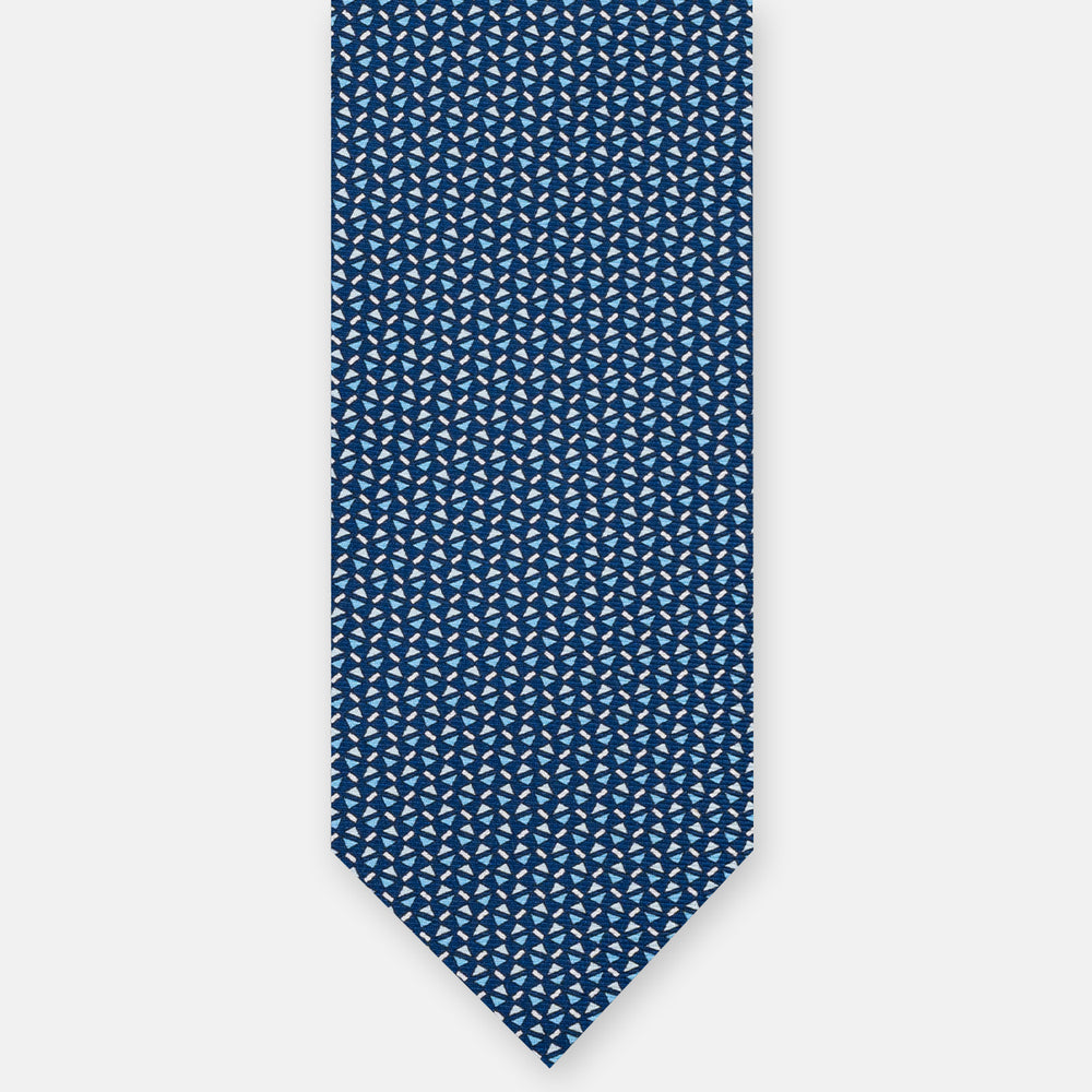 3-fold Silk Tie, Micro Pattern, Light Blue - JA061851_7 T