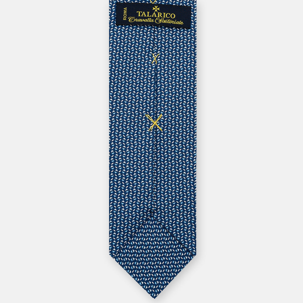 3-fold Silk Tie, Micro Pattern, Light Blue - JA061851_7 T