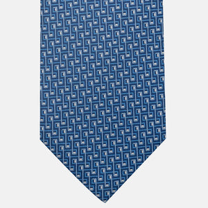 3-Fold Silk Tie, Chain Pattern, Light Blue - JA061861_2