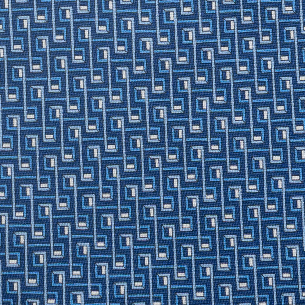 3-Fold Silk Tie, Chain Pattern, Light Blue - JA061861_2