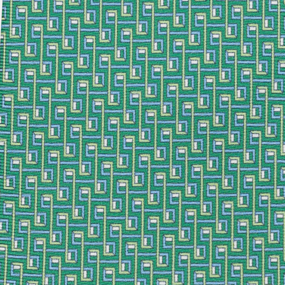 3-Fold Silk Tie, Chain Pattern, Green - JA061861_3
