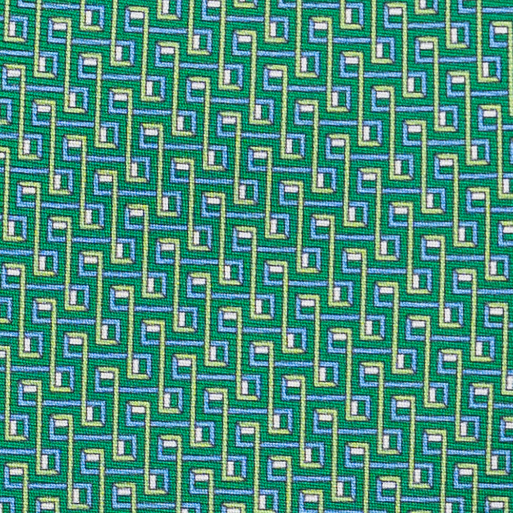 3-fold Silk Tie, Concatenated Pattern, Green - JA061861_3 T