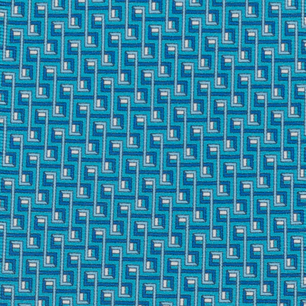 Cravatta 3 pieghe in Seta, Fantasia Concatenata, Piscina - JA061861_4