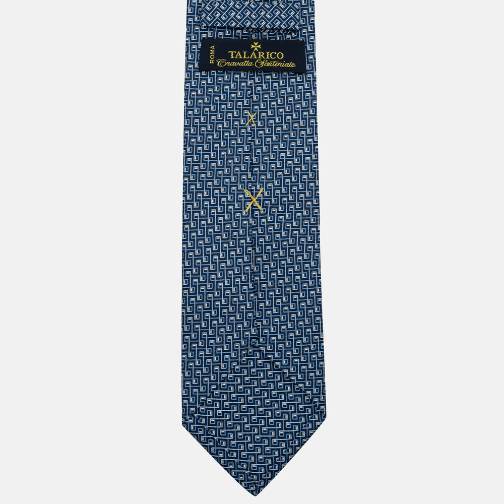 3-Fold Silk Tie, Chain Pattern, Sky Blue - JA061861_6 T