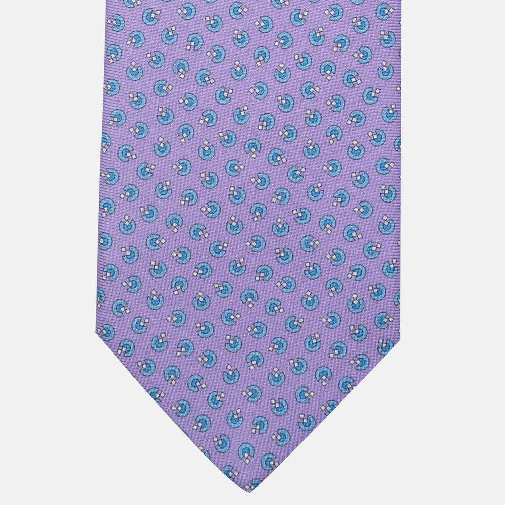 3-Fold Silk Tie, Micro Pattern, Lilac - JA062015_1