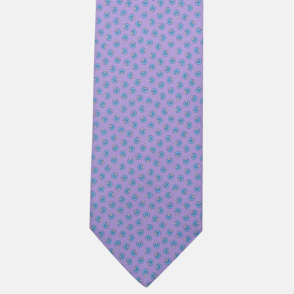 3-Fold Silk Tie, Micro Pattern, Lilac - JA062015_1
