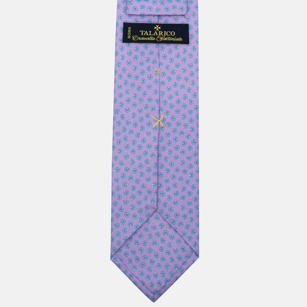 3-Fold Silk Tie, Micro Pattern, Lilac - JA062015_1
