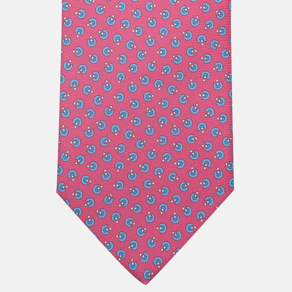 3-Fold Silk Tie, Micro Pattern, Pink - JA062015_2