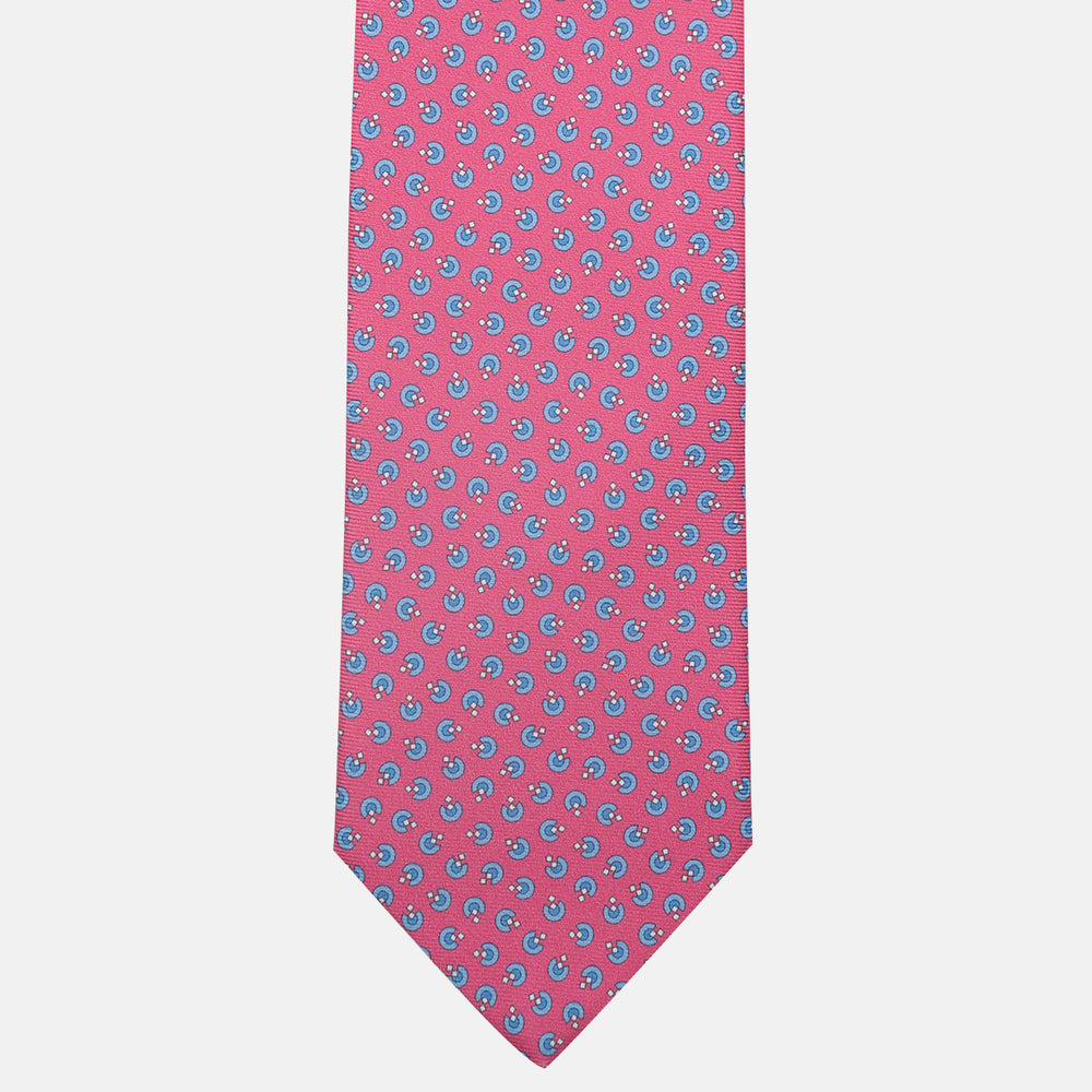 3-Fold Silk Tie, Micro Pattern, Pink - JA062015_2