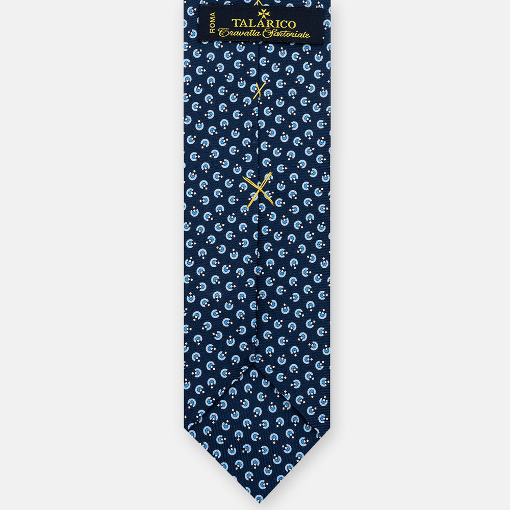 Cravatta 3 pieghe in Seta, Micro Fantasia, Blu Celeste - JA062015_3 T
