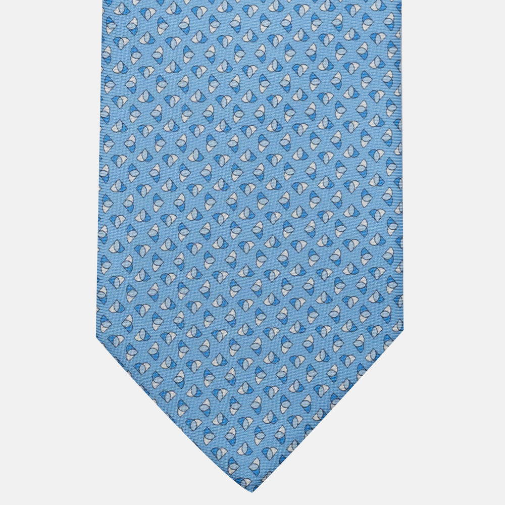3-Fold Silk Tie, Micro Pattern, Light Blue - JA062933_2