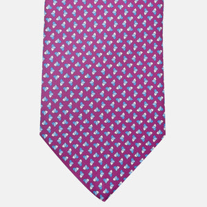 Cravatta 3 pieghe in Seta, Micro Fantasia, Magenta - JA062933_3