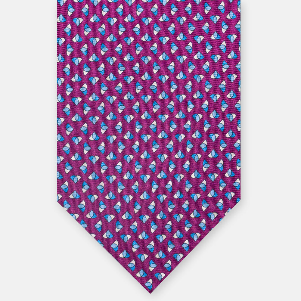 3-fold Silk Tie, Micro Pattern, Magenta - JA062933_3 T