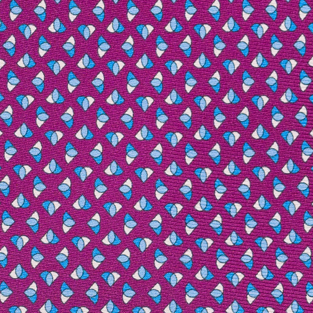 3-fold Silk Tie, Micro Pattern, Magenta - JA062933_3 T