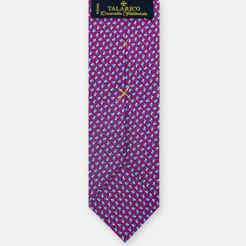 3-fold Silk Tie, Micro Pattern, Magenta - JA062933_3 T