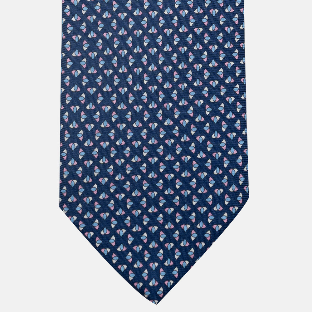 3-Fold Silk Tie, Micro Pattern, Blue Pink - JA062933_4