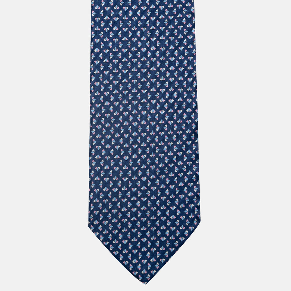 3-Fold Silk Tie, Micro Pattern, Blue Pink - JA062933_4