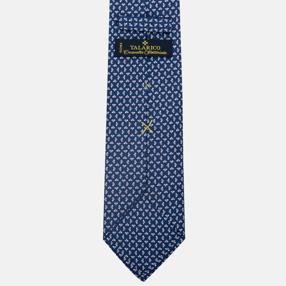 3-Fold Silk Tie, Micro Pattern, Blue Pink - JA062933_4