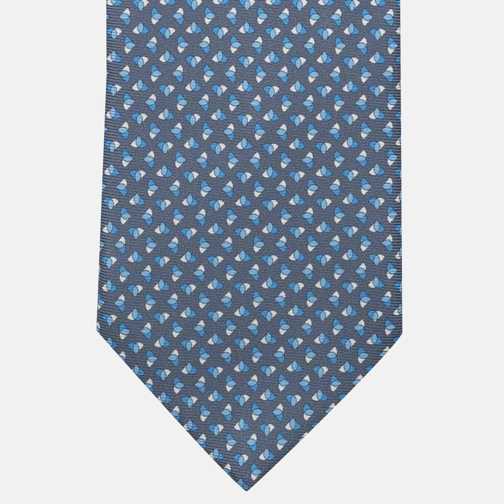 3-Fold Silk Tie, Micro Pattern, Grey - JA062933_6