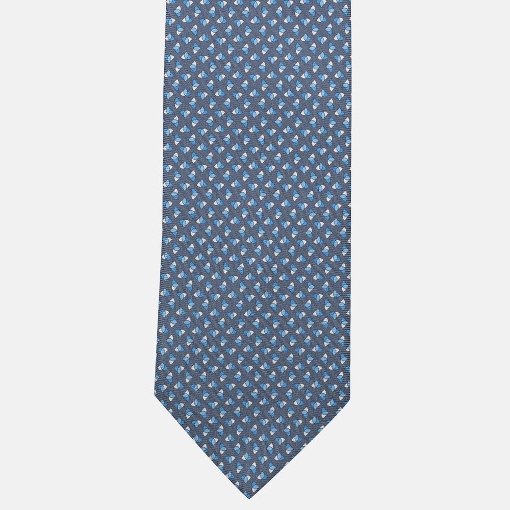 3-Fold Silk Tie, Micro Pattern, Grey - JA062933_6
