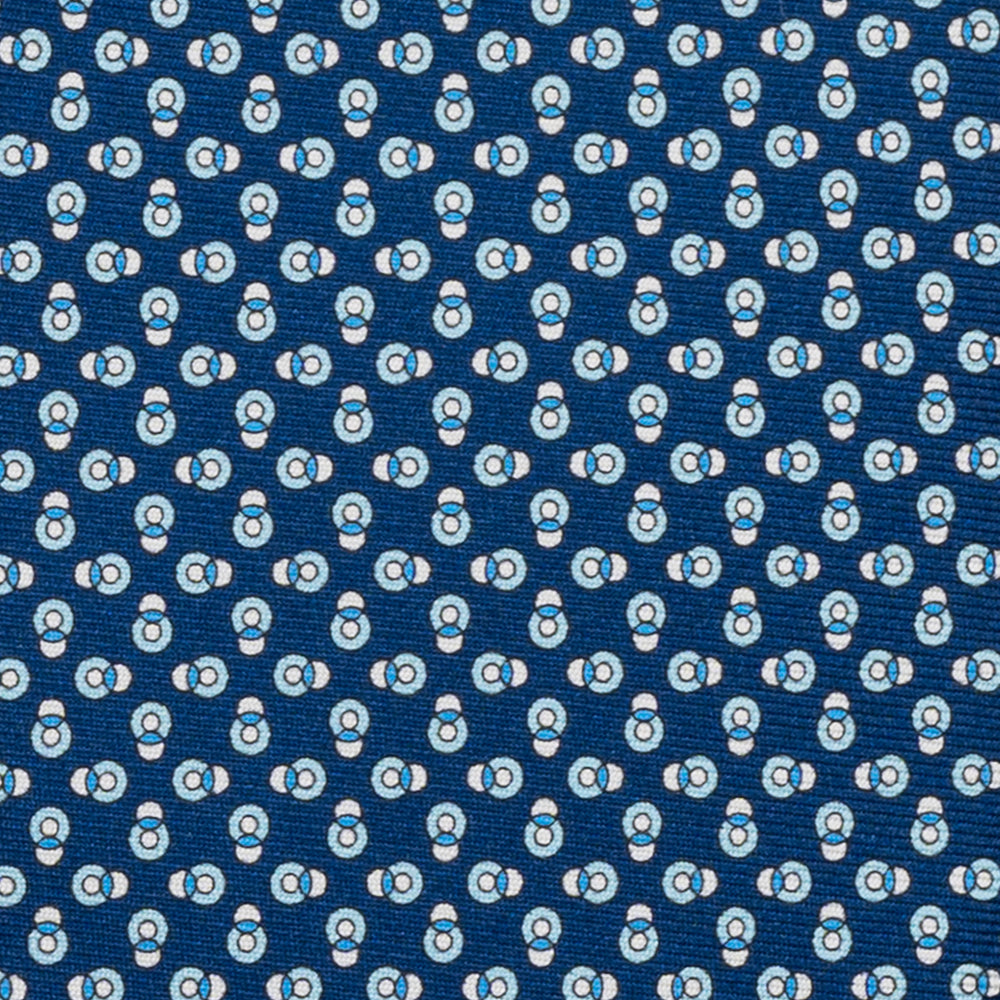 Cravatta 3 pieghe in Seta, Micro Fantasia, Azzurro - JA062936_11 T