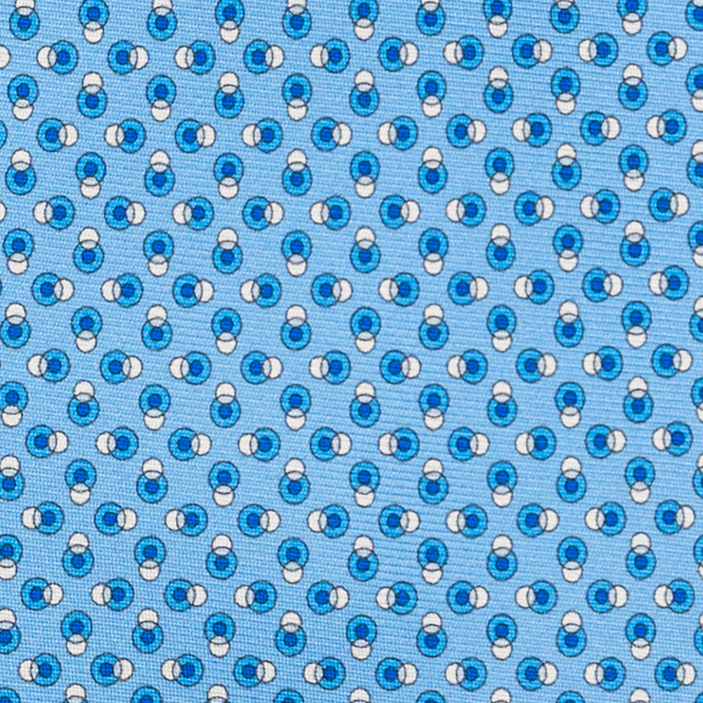 3-Fold Silk Tie, Micro Pattern, Light Blue - JA062936_1 T