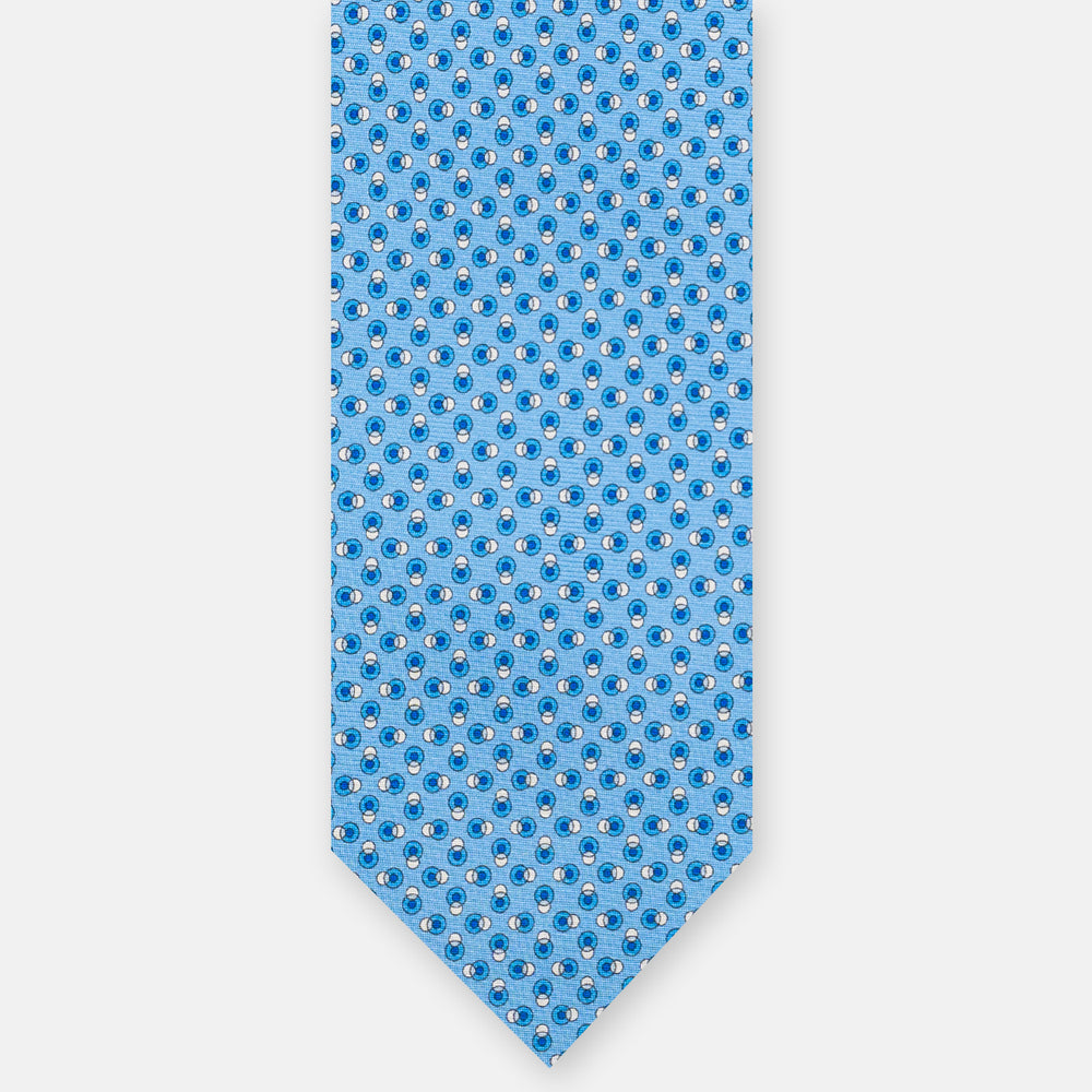 3-Fold Silk Tie, Micro Pattern, Light Blue - JA062936_1 T