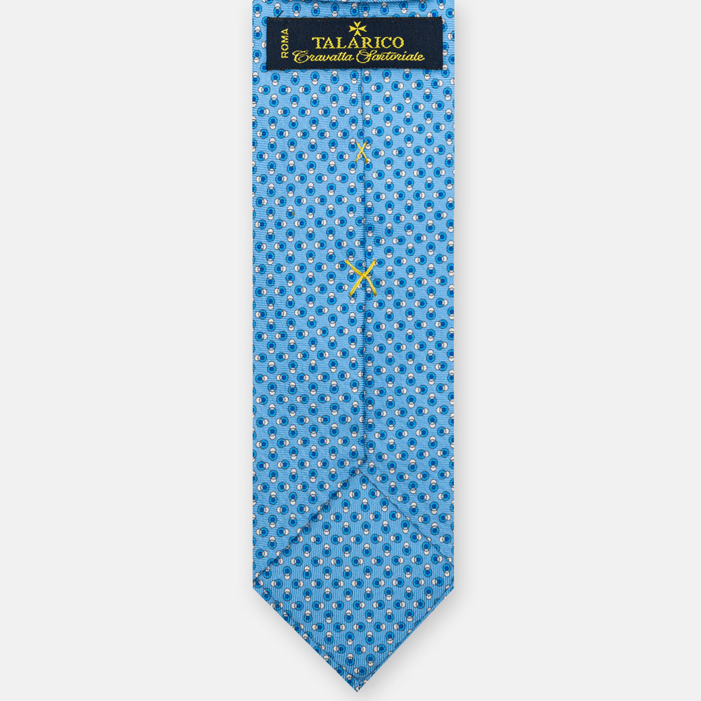 3-Fold Silk Tie, Micro Pattern, Light Blue - JA062936_1 T
