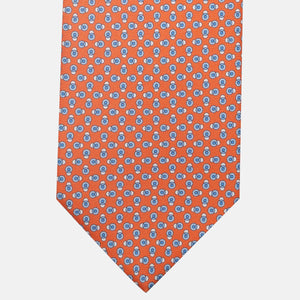 3-Fold Silk Tie, Micro Pattern, Orange - JA062936_2