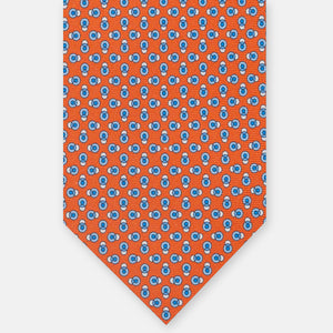 3-fold Silk Tie, Micro Pattern, Orange - JA062936_2 T