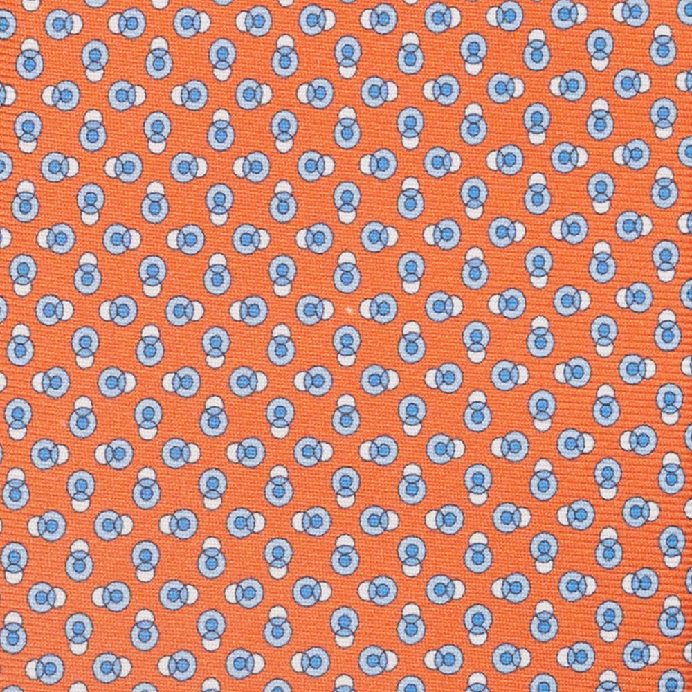 3-Fold Silk Tie, Micro Pattern, Orange - JA062936_2