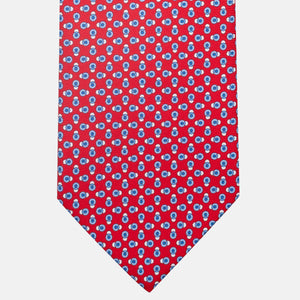 3-Fold Silk Tie, Micro Pattern, Red - JA062936_3