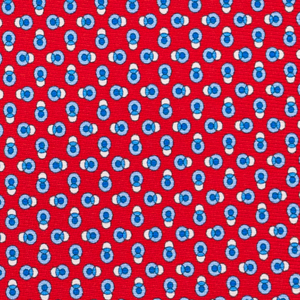 Cravatta 3 pieghe in Seta, Micro Fantasia, Rosso - JA062936_3 T