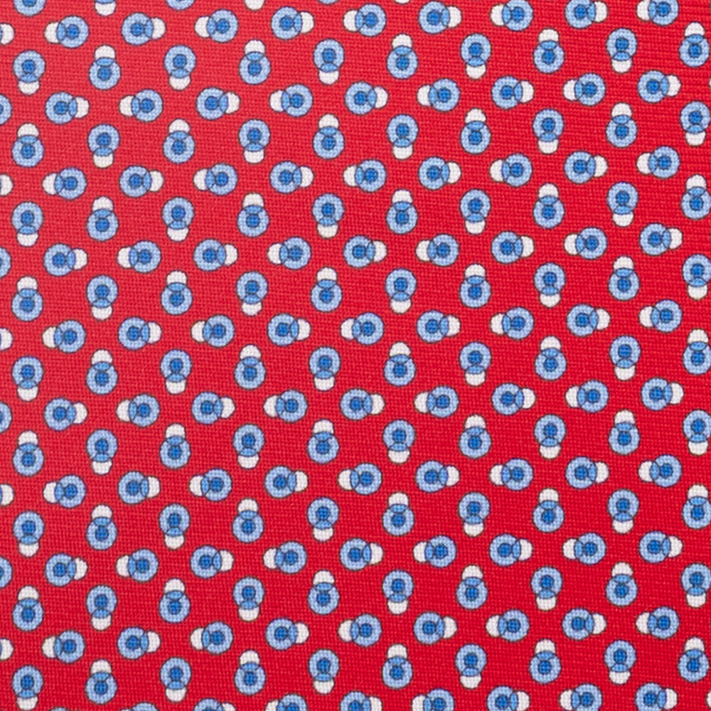 3-Fold Silk Tie, Micro Pattern, Red - JA062936_3