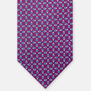 3-fold Silk Tie, Micro Pattern, Magenta - JA062936_4 T