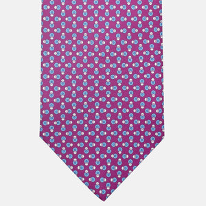 3-Fold Silk Tie, Micro Pattern, Magenta - JA062936_4