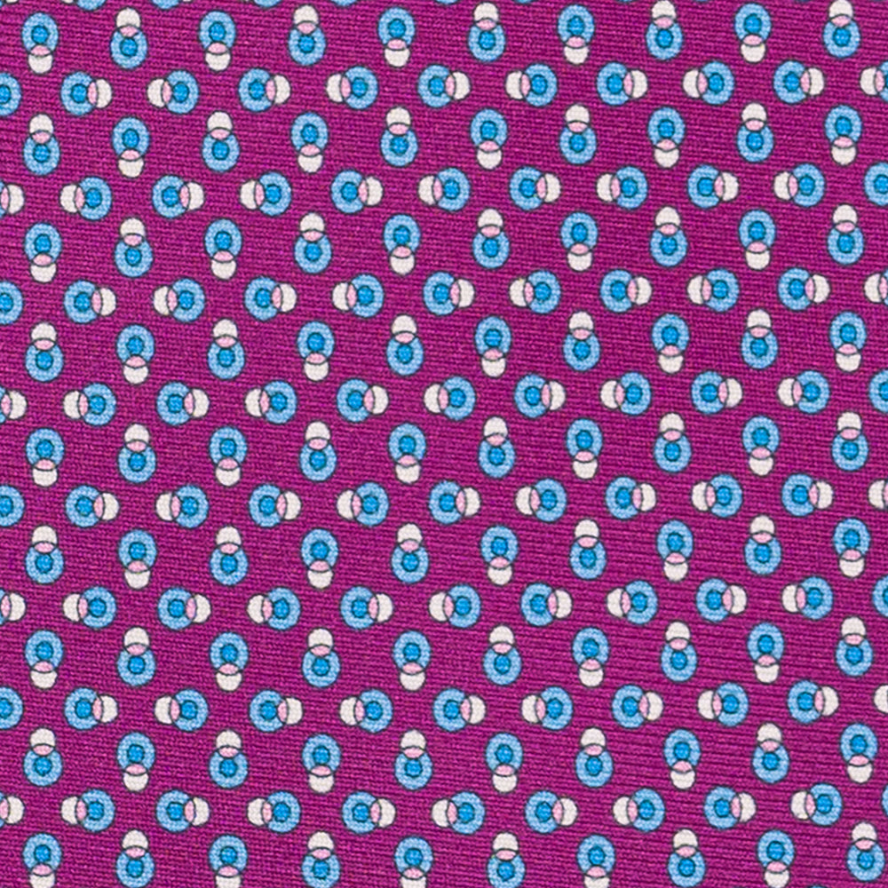 Cravatta 3 pieghe in Seta, Micro Fantasia, Magenta - JA062936_4 T