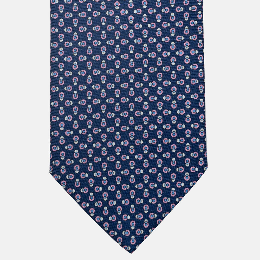 3-Fold Silk Tie, Micro Pattern, Blue Pink - JA062936_5