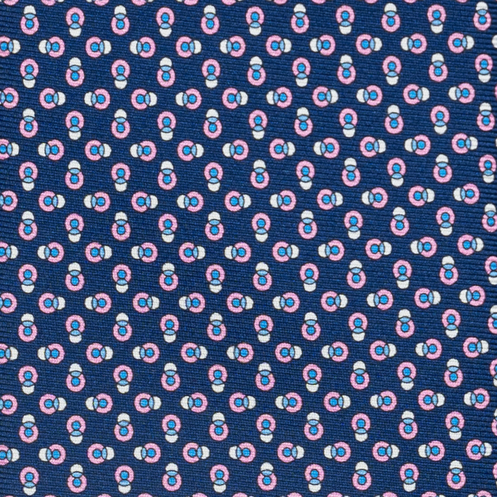 3-Fold Silk Tie, Micro Pattern, Blue Pink - JA062936_5 T