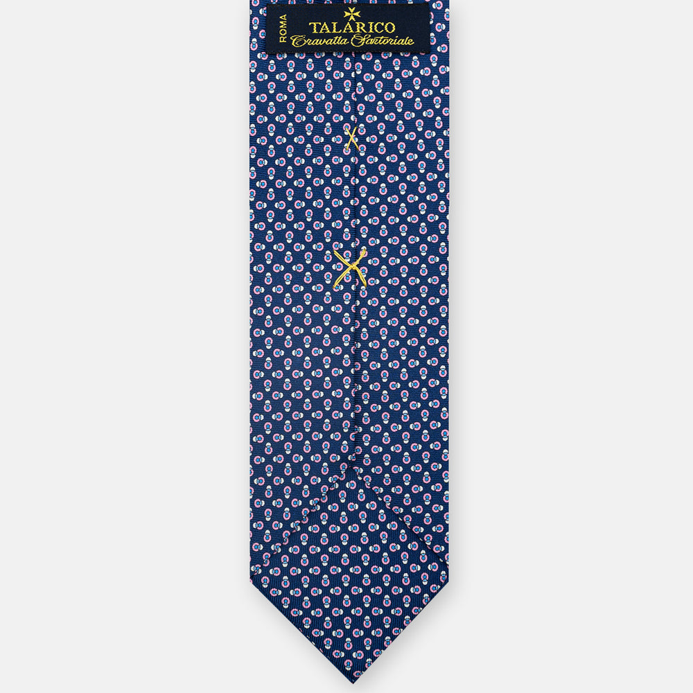 3-Fold Silk Tie, Micro Pattern, Blue Pink - JA062936_5 T