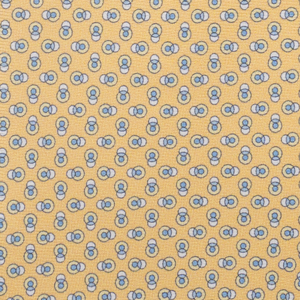 3-Fold Silk Tie, Micro Pattern, Yellow - JA062936_6