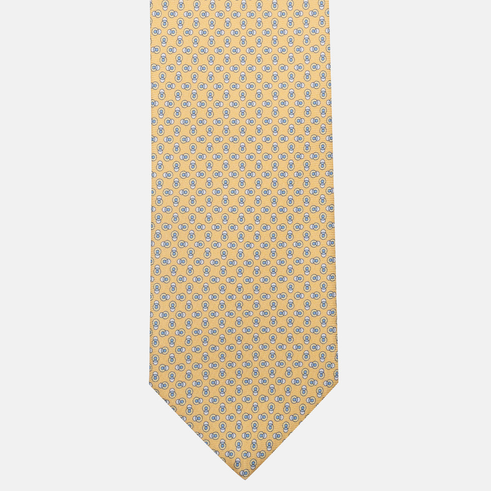 3-Fold Silk Tie, Micro Pattern, Yellow - JA062936_6